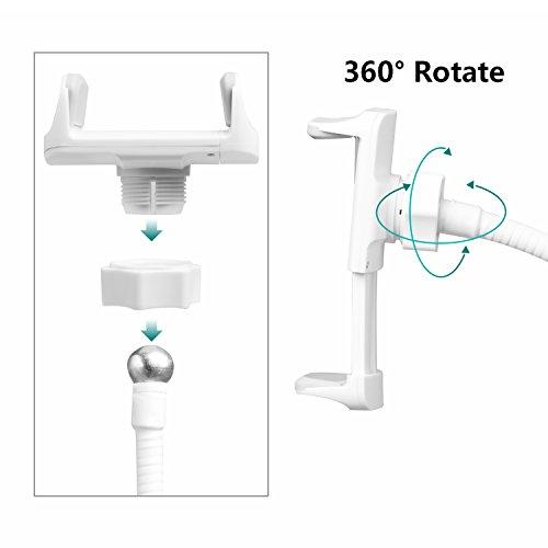 Ring Light for Phone, SIX-QU Cell Phone Holder with Selfie Ring Light for Live Stream, Makeup, Video Chat, 3-Light Mode and 10-Level Brightness with Flexible Phone Stand for iPhone, Android Phone