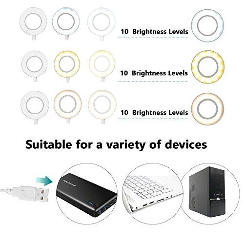 Ring Light for Phone, SIX-QU Cell Phone Holder with Selfie Ring Light for Live Stream, Makeup, Video Chat, 3-Light Mode and 10-Level Brightness with Flexible Phone Stand for iPhone, Android Phone