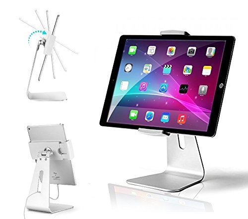 AboveTEK Elegant Tablet Stand, Aluminum iPad Stand Holder, Desktop Kiosk  POS Stand for 7-13 inch iPad Pro Air Mini Galaxy Tab Nexus, Tablet Mount  for