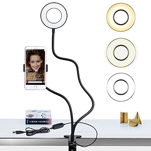 Amazon.com: ATUMTEK Selfie Ring Light for Phone with 3 Light Temperatures,  Portable Rechargeable Clip-on Ring Light with 48 LEDs for Mobile, Laptop,  Zoom Meeting, Makes up, Video Calls, Streaming, Selfies : Cell